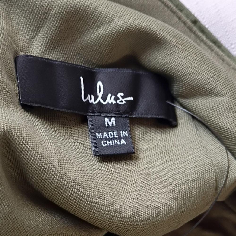 Lulu's Women's Serene Beauty Olive Gren Maxi Dress Size M - Picture 10 of 11